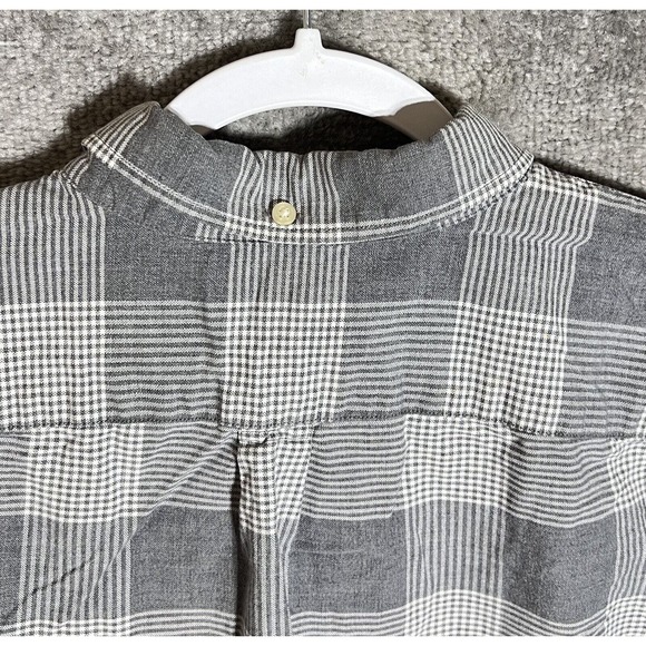 Banana Republic Cotton Stretch Grant Fit Oxford Shirt Men Size Large Gray Button - Picture 7 of 10